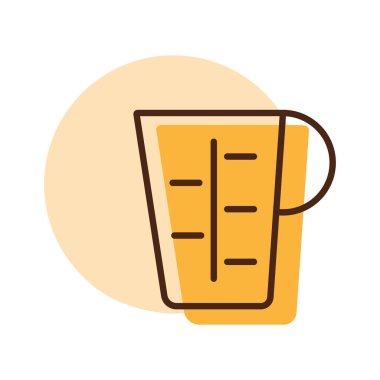 Ölçme kabı, beher vektör ikonu. Mutfak aletleri. Yemek pişirme web sitesi tasarımı, logo, uygulama, Ui için grafik sembolü