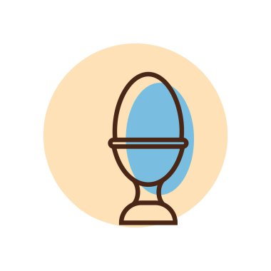 Yumurta kabı ikonunda rafadan yumurta. Mutfak aletleri. Yemek pişirme web sitesi tasarımı, logo, uygulama, UI için grafik sembolü