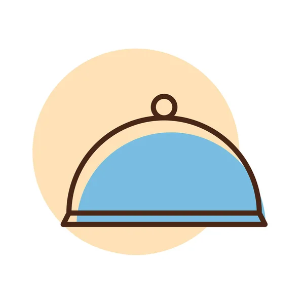 Cloche Icono Vector Bandeja Comida Aparato Cocina Símbolo Gráfico Para — Archivo Imágenes Vectoriales