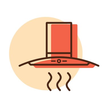 Mutfak kaput vektör simgesi. Elektrikli mutfak aletleri. Yemek pişirme web sitesi tasarımı, logo, uygulama, UI için grafik sembolü