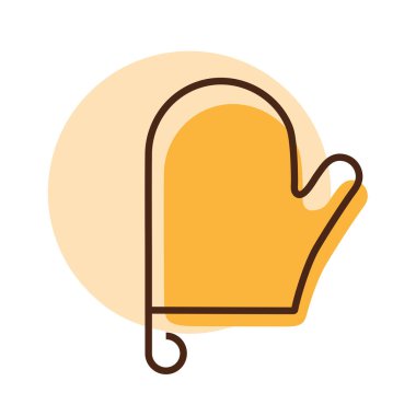 Mutfak koruyucu eldiven vektör simgesini kapatın. Yemek pişirme web sitesi tasarımı, logo, uygulama, Ui için grafik sembolü
