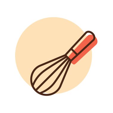 Vektör simgesini karıştırmak ve çırpmak için balon çırpışı. Mutfak aletleri. Yemek pişirme web sitesi tasarımı, logo, uygulama, Ui için grafik sembolü