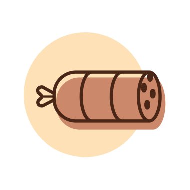 Sosis salam vektör ikonu. Barbekü ve bbq ızgara tabelası. Yemek pişirme web sitesi ve uygulama tasarımı, logo, uygulama, UI için grafik sembolü
