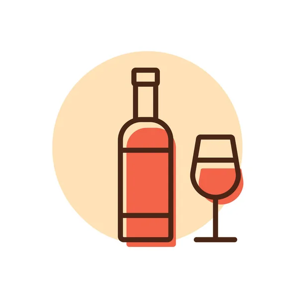 酒瓶和玻璃杯矢量图标 烧烤和Bbq烧烤标志 烹饪网站和应用程序设计 应用程序 用户界面的图形符号 — 图库矢量图片