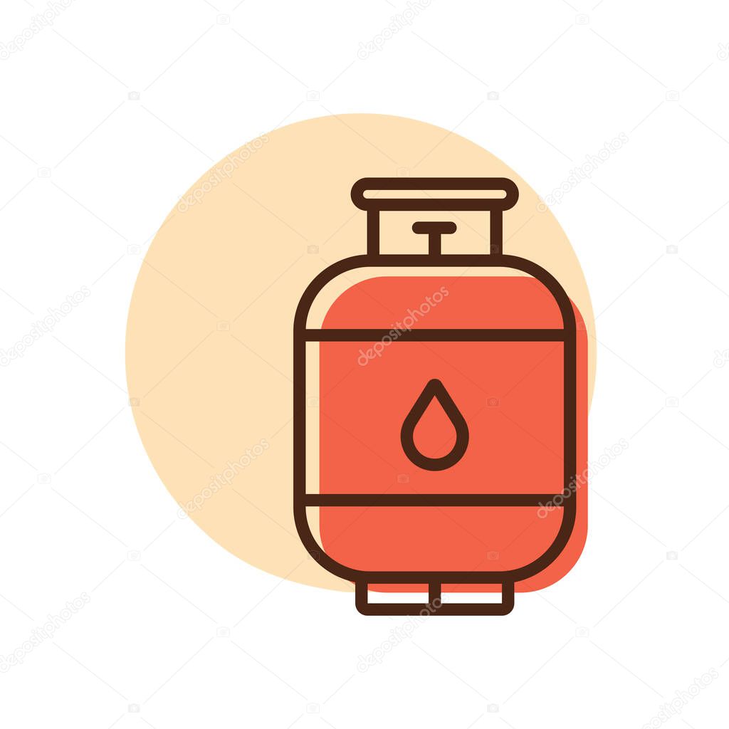 Propane gas cylinder vector icon. Barbecue and bbq grill sign. Graph symbol for cooking web site and apps design, logo, app, UI