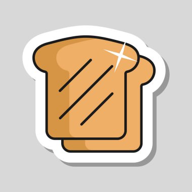 Ekmek, tost vektörü simgesi. Fast food burcu. Yemek pişirme web sitesi ve uygulama tasarımı, logo, uygulama, UI için grafik sembolü