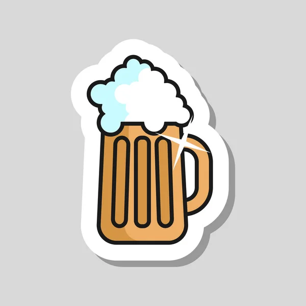 Пиво Скляний Векторний Значок Знак Гриля Барбекю Барбекю Символ Графіку — стоковий вектор