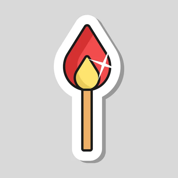 Burning Match Vector Icon Barbecue Bbq Grill Sign Graph Symbol — Stock Vector