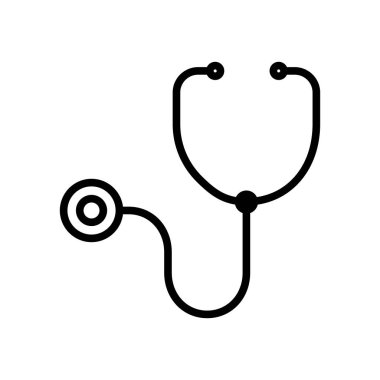 Tıbbi steteskop vektör ikonu. İlaç ve sağlık sigortası, tıbbi destek işareti. Tıbbi web sitesi ve uygulama tasarımı için grafik sembolü, logo, uygulama, UI
