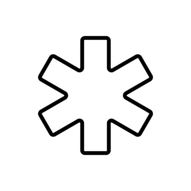 Tıbbi Acil Durum Sembol Vektör ikonu. İlaç ve tıbbi destek işareti. Tıbbi web sitesi ve uygulama tasarımı için grafik sembolü, logo, uygulama, UI