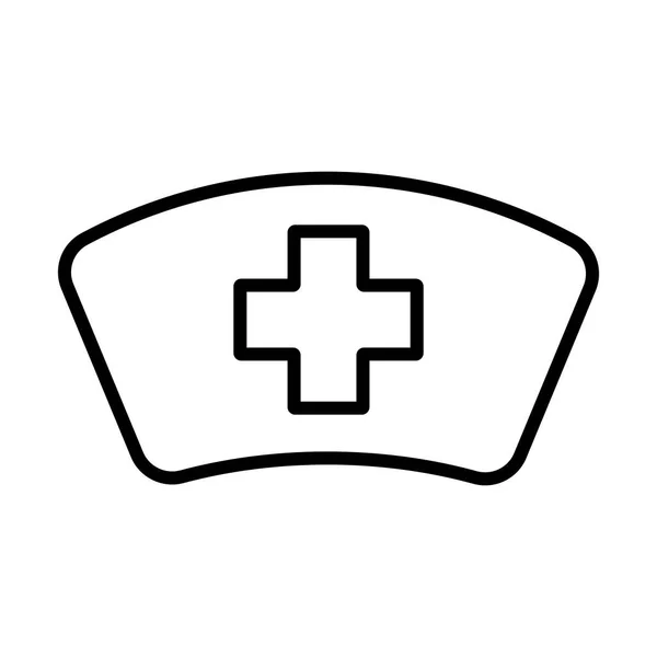 Enfermera Icono Vector Sombrero Medicina Atención Médica Signo Apoyo Médico — Vector de stock