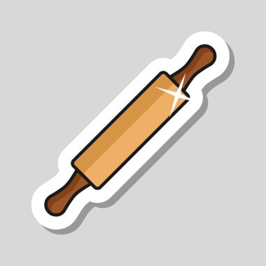 Tahta merdane pompa vektör ikonu. Mutfak aletleri. Yemek pişirme web sitesi tasarımı, logo, uygulama, Ui için grafik sembolü