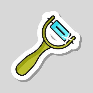 Soyucu vektör simgesi. Patates soyacağı işareti. Mutfak aletleri. Yemek pişirme web sitesi tasarımı, logo, uygulama, UI için grafik sembolü