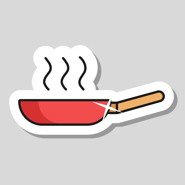 Frying Pan Vector Icon Kitchen Appliance Graph Symbol Cooking Web — Stock Vector