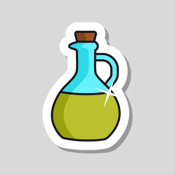 Olivolja Glas Kanna Pitcher Vektor Ikon Diagram Symbol För Matlagning — Stock vektor