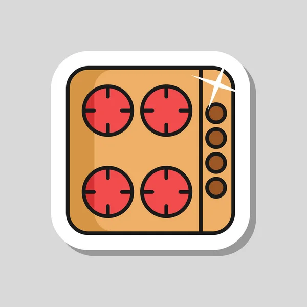 烹饪面板顶部 感应炉滚筒 烹饪网站设计 应用程序 Ui的图形符号 — 图库矢量图片