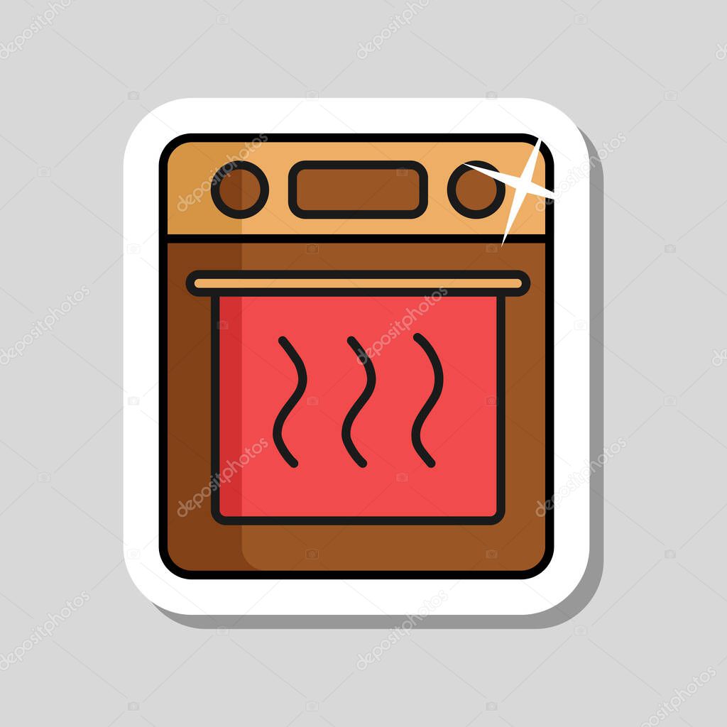 Electric oven vector kitchen icon. Graph symbol for cooking web site design, logo, app, UI
