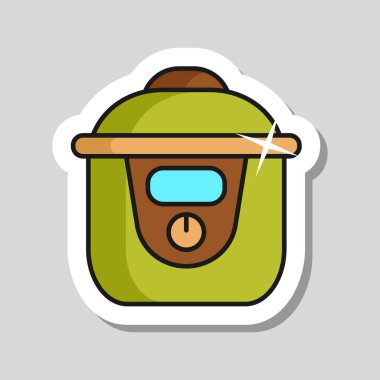 Yavaş pişirme kabı vektör simgesi. Elektrikli mutfak aletleri. Yemek pişirme web sitesi tasarımı, logo, uygulama, UI için grafik sembolü