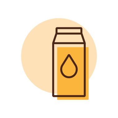 Mutfak vektör kutusu sütü. Yemek pişirme web sitesi tasarımı, logo, uygulama, UI için grafik sembolü