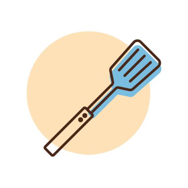 Mutfak spatula vektör ikonu. Mutfak aletleri. Yemek pişirme web sitesi tasarımı, logo, uygulama, UI için grafik sembolü