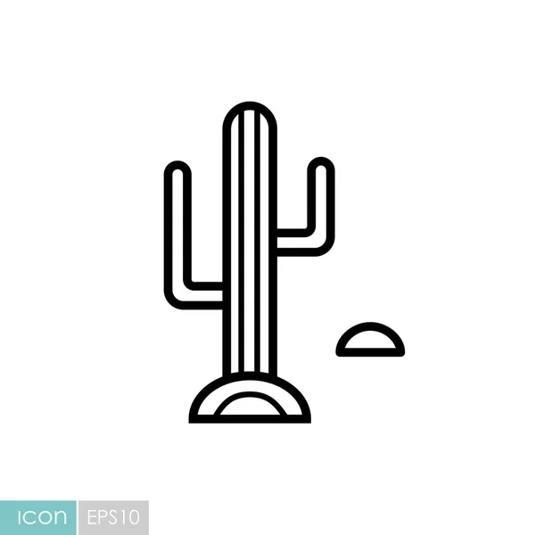 Desert Cactus Vector Icon Nature Sign Graph Symbol Travel Tourism — Stock Vector