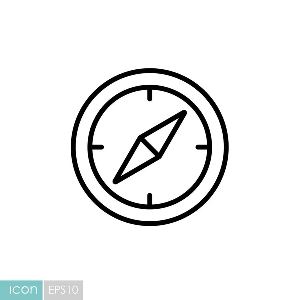 Icône Vectorielle Compas Panneau Navigation Symbole Graphique Pour Voyage Tourisme — Image vectorielle