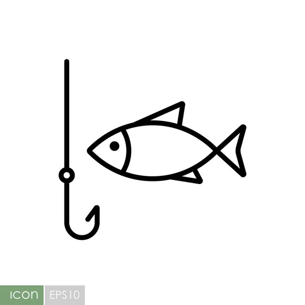 Рыболовный Крючок Значком Вектора Рыбы Мбаппе Пешеходный Знак Графический Символ — стоковый вектор