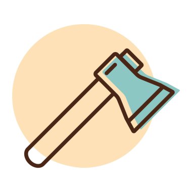 Balta ya da balta vektör simgesi. Kamp ve yürüyüş işareti. Seyahat ve turizm web sitesi ve uygulama tasarımı, logo, uygulama, UI için grafik sembolü