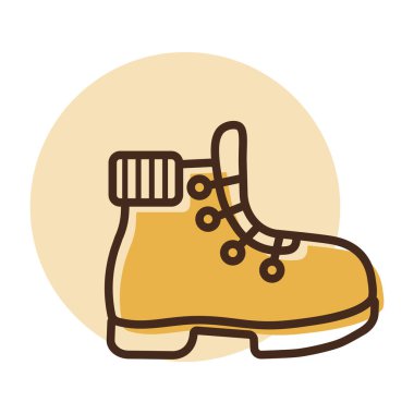 Çizme vektör simgesi yürüyüşü. Kamp tabelası. Seyahat ve turizm web sitesi ve uygulama tasarımı, logo, uygulama, UI için grafik sembolü