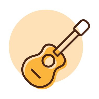 Klasik akustik gitar vektör simgesi. Müzikal web sitesi ve uygulama tasarımı, logo, uygulama, UI için grafik sembolü