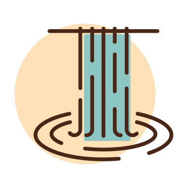 Doğal tatil ikonu şelalesi. Doğa işareti. Seyahat ve turizm web sitesi ve uygulama tasarımı, logo, uygulama, UI için grafik sembolü