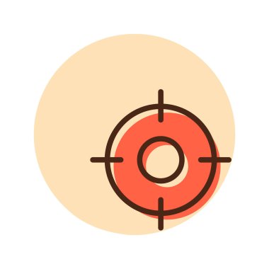 Hedef hedef vektör simgesini hedef alıyor. Navigasyon işareti. Seyahat ve turizm web sitesi ve uygulama tasarımı, logo, uygulama, UI için grafik sembolü