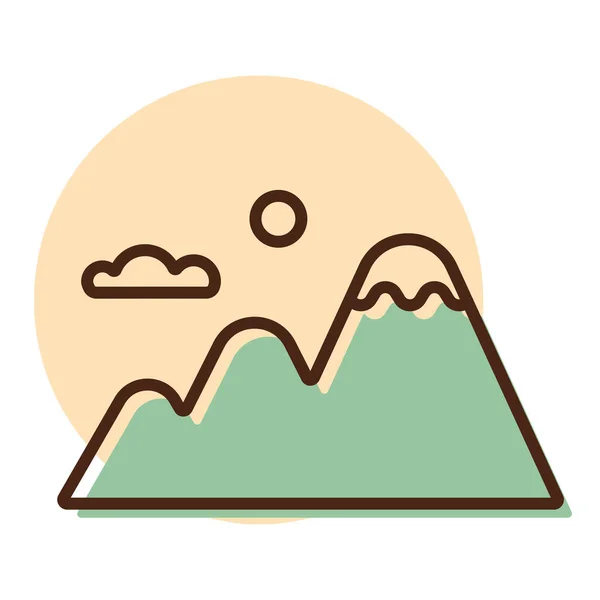 Mountains Vector Icon Nature Sign Graph Symbol Travel Tourism Web — Stock Vector