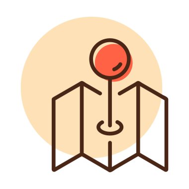 Pimi olan harita, coğrafi konum, işaretleyici vektör simgesi. Navigasyon işareti. Seyahat ve turizm web sitesi ve uygulama tasarımı, logo, uygulama, UI için grafik sembolü