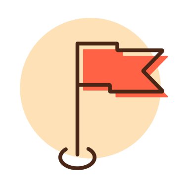 Bayrak GPS pin vektör simgesi. Navigasyon işareti. Seyahat ve turizm web sitesi ve uygulama tasarımı, logo, uygulama, UI için grafik sembolü