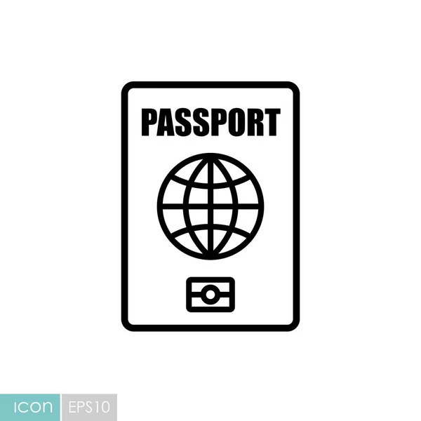 Ikon Vektor Paspor Simbol Identifikasi Simbol Grafis Untuk Perjalanan Dan - Stok Vektor