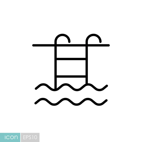 Piscina Icono Vector Plano Símbolo Gráfico Para Viajes Turismo Sitio — Vector de stock