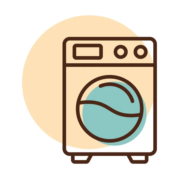 Tvättmaskin Platt Vektor Ikon Diagram Symbol För Hushållets Elektriska Hemsida — Stock vektor
