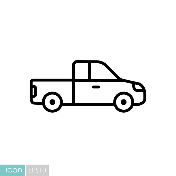 Pickup Car Flat Vector Icon Graph Symbol Travel Tourism Web — Stock Vector