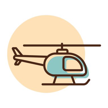 Helikopter düz vektör simgesi. Seyahat ve turizm web sitesi ve uygulama tasarımı, logo, uygulama, UI için grafik sembolü