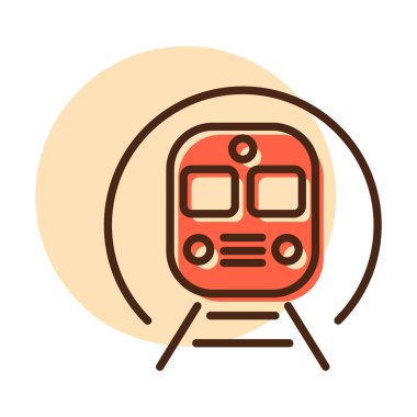 Metro metro treni düz vektör ikonu. Seyahat ve turizm web sitesi ve uygulama tasarımı, logo, uygulama, UI için grafik sembolü