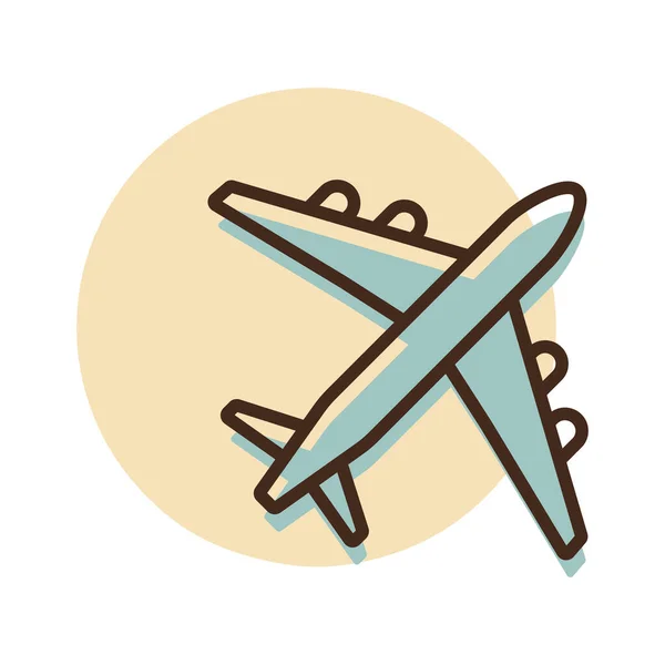 Avión Plano Icono Vector Plano Símbolo Gráfico Para Viajes Turismo — Vector de stock