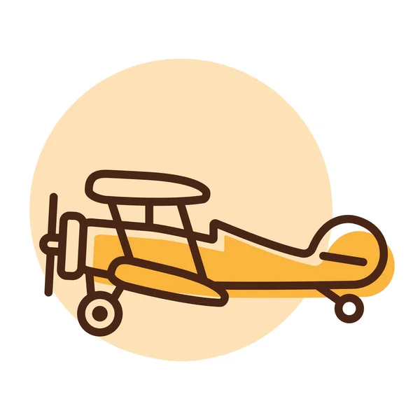 Light Aircraft Plane Flat Vector Icon Graph Symbol Travel Tourism — Stock Vector
