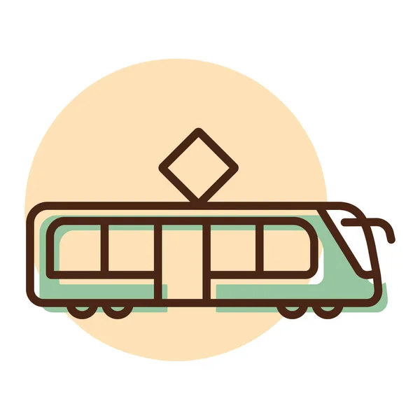 Městská Tramvajová Ikona Grafický Symbol Pro Cestování Cestovní Ruch Webové — Stockový vektor