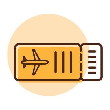 Bilet düzlemi düz vektör simgesi. Yaz tabelası. Seyahat ve turizm web sitesi ve uygulama tasarımı, logo, uygulama, UI için grafik sembolü