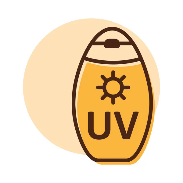 Crema Solare Piatta Icona Vettoriale Segno Estivo Simbolo Grafico Viaggi — Vettoriale Stock