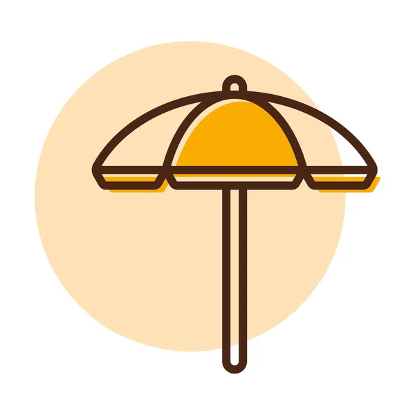 Пляжный Зонтик Плоским Вектором Летний Знак Графический Символ Путешествий Туризма — стоковый вектор