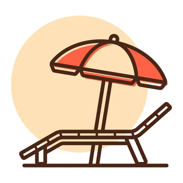 Lounger Beach Sunbed Καρέκλα Επίπεδη Διάνυσμα Εικονίδιο Καλοκαιρινό Σύμβολο Γραφήματος — Διανυσματικό Αρχείο