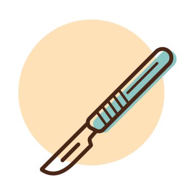 Neşter vektör ikonu operasyonları için cerrahi araçlar. İlaç ve tıbbi destek işareti. Tıbbi web sitesi ve uygulama tasarımı için grafik sembolü, logo, uygulama, UI