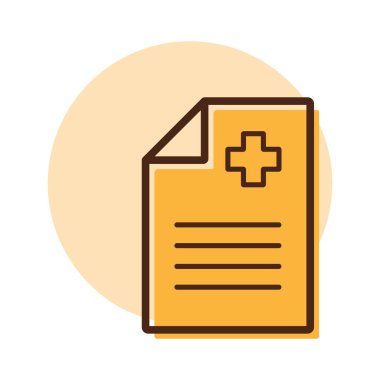 Tıbbi rapor, klinik kayıt vektör ikonu. İlaç ve tıbbi destek işareti. Tıbbi web sitesi ve uygulama tasarımı için grafik sembolü, logo, uygulama, UI
